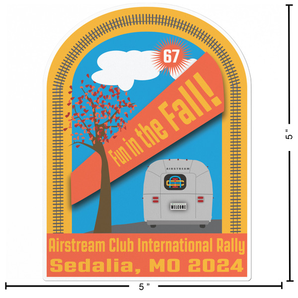 Airstream International Rally - 2024 Custom Shape Iron On Patches - L Patch w/ Measurements