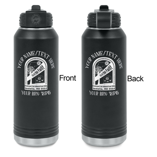 Airstream International Rally - 2024 Laser Engraved Water Bottles - Front & Back Engraving - Front & Back View