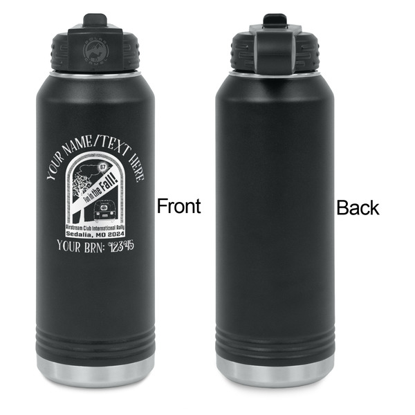 Airstream International Rally - 2024 Laser Engraved Water Bottles - Front Engraving - Front & Back View