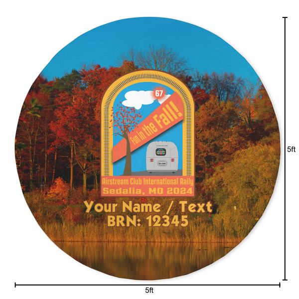 Airstream International Rally - 2024 Round 5ft Indoor Rug - Dimensions