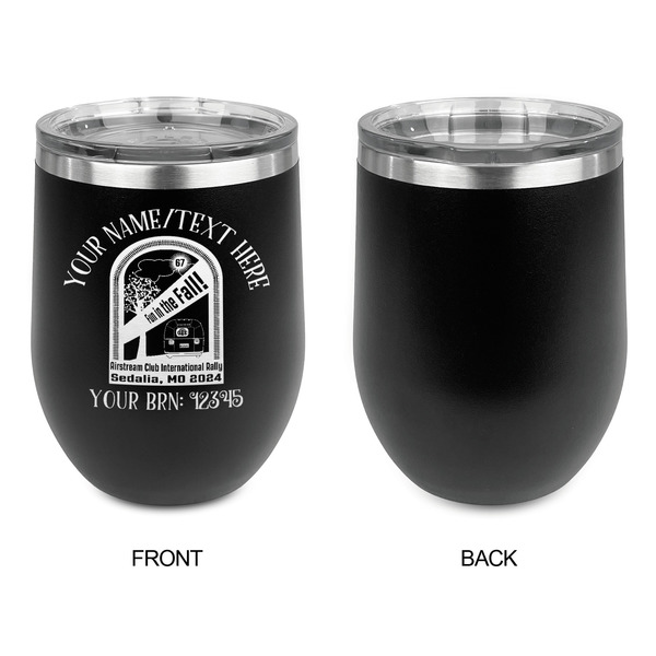 Airstream International Rally - 2024 Stainless Wine Tumblers - Black - Single Sided - Approval