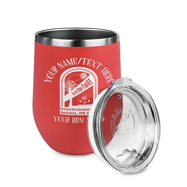 Airstream International Rally - 2024 Stainless Wine Tumblers - Coral - Double Sided - Alt View