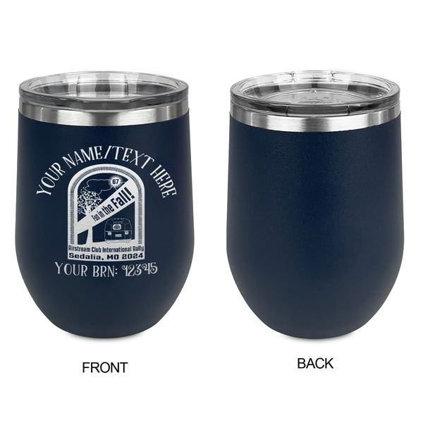 Airstream International Rally - 2024 Stainless Wine Tumblers - Navy - Single Sided - Approval