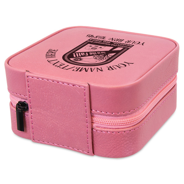Airstream International Rally - 2024 Travel Jewelry Boxes - Leather - Pink - View from Rear