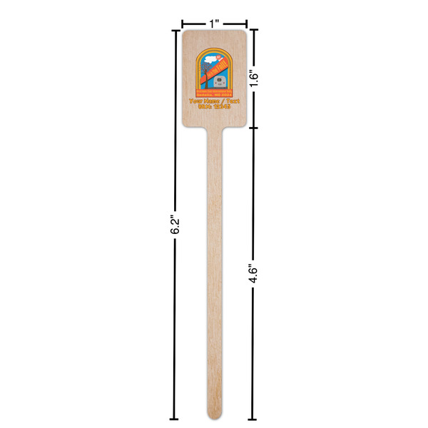 Airstream International Rally - 2024 Wooden 6.25" Stir Stick - Rectangular - Dimensions