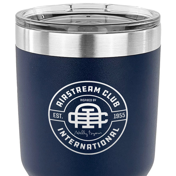 Airstream Club International Logo 30 oz Stainless Steel Ringneck Tumbler - Navy - CLOSE UP