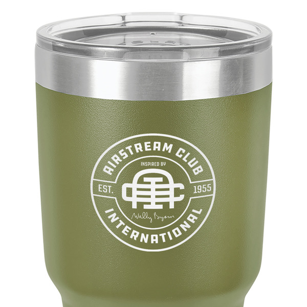 Airstream Club International Logo 30 oz Stainless Steel Ringneck Tumbler - Olive - Close Up