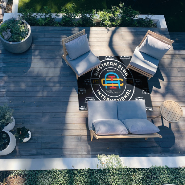 Airstream Club International Logo 5'x7' Patio Rug - In context