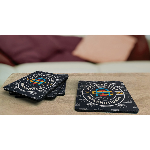 Airstream Club International Logo Coaster Rubber Back - On Coffee Table
