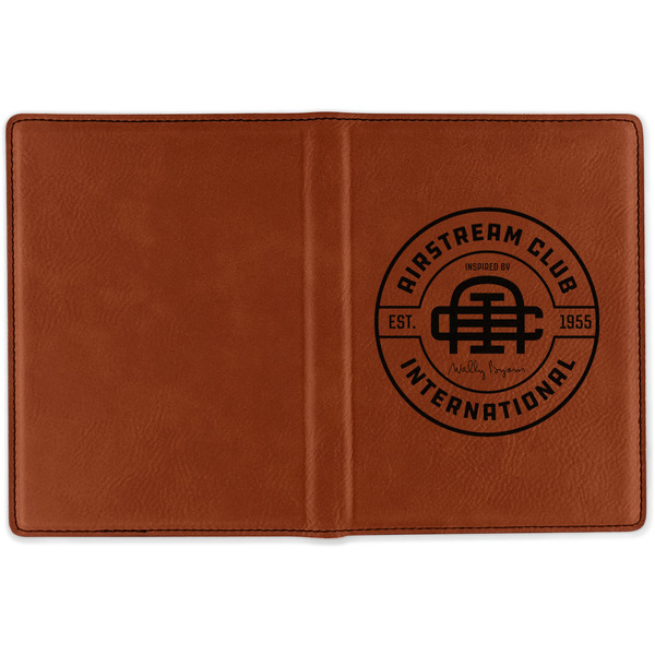 Airstream Club International Logo Cognac Leather Passport Holder Outside Single Sided - Apvl