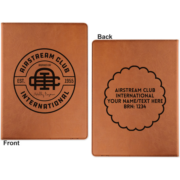 Airstream Club International Logo Cognac Leatherette Portfolios with Notepad - Small - Double Sided- Apvl
