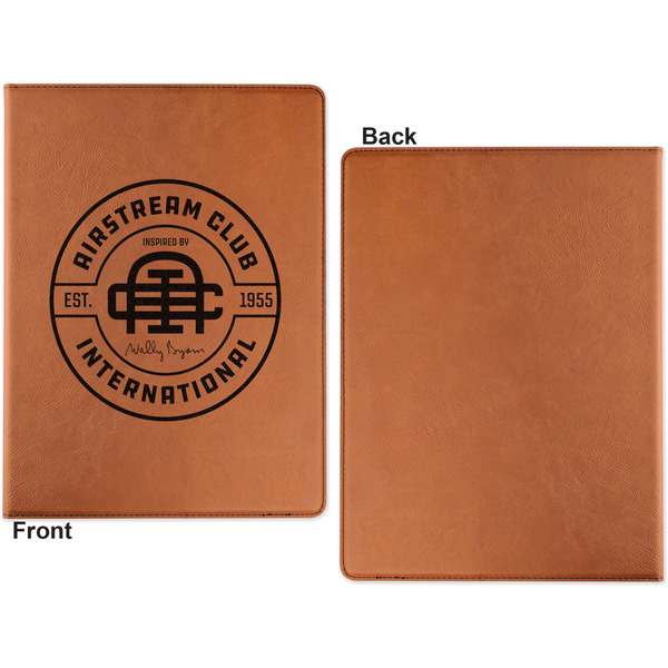 Airstream Club International Logo Cognac Leatherette Portfolios with Notepad - Small - Single Sided- Apvl