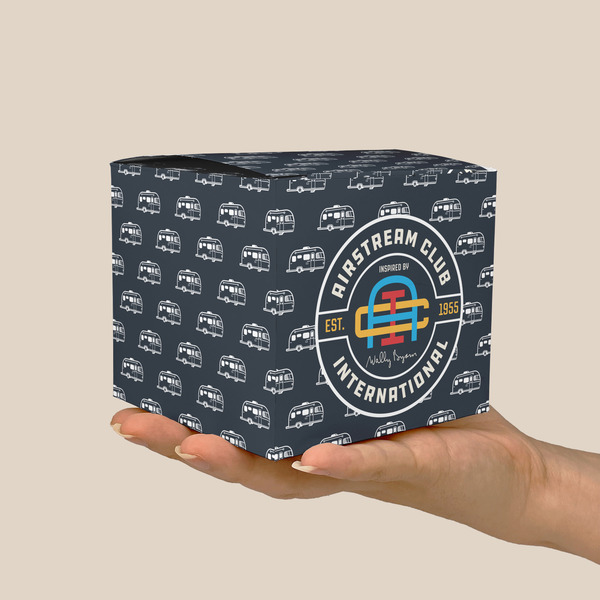 Airstream Club International Logo Cube Favor Gift Box - Scale View