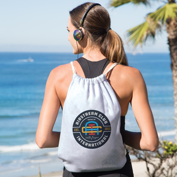 Airstream Club International Logo Drawstring Backpacks - Sweatshirt Fleece - Single Sided - LIFESTYLE