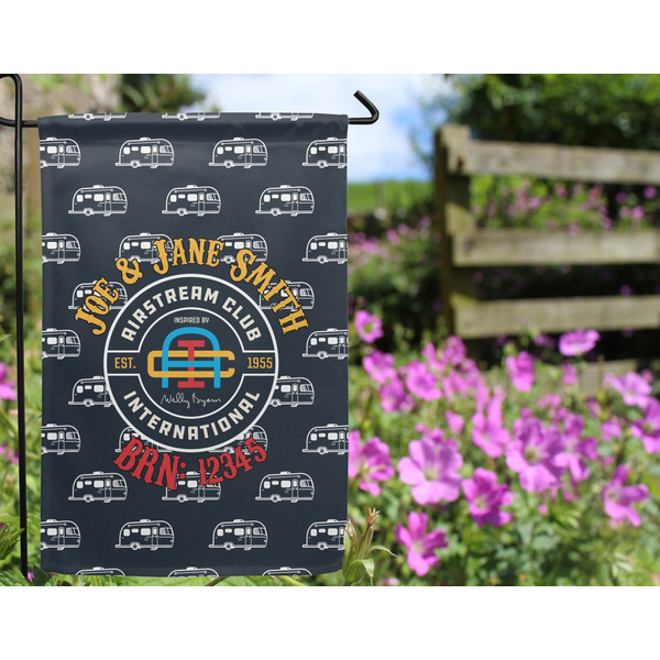 Airstream Club International Logo Garden Flag - Outside In Flowers