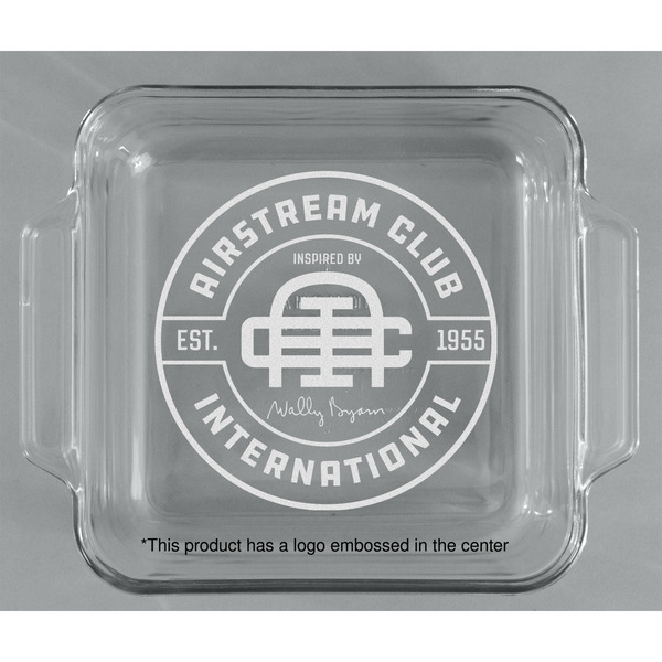 Airstream Club International Logo Glass Cake Dish - 8"x8" - Approval