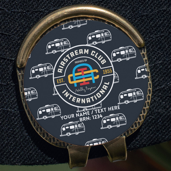 Airstream Club International Logo Golf Ball Marker Hat Clip - Gold - Close Up