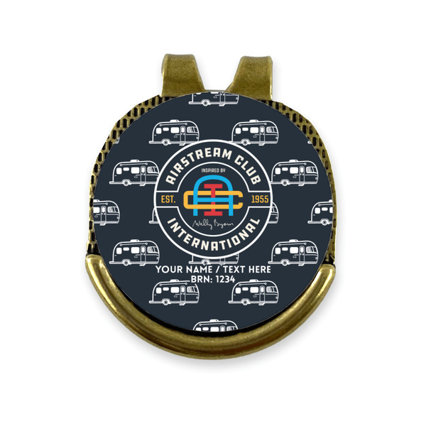 Airstream Club International Logo Golf Ball Marker Hat Clip Gold - Front