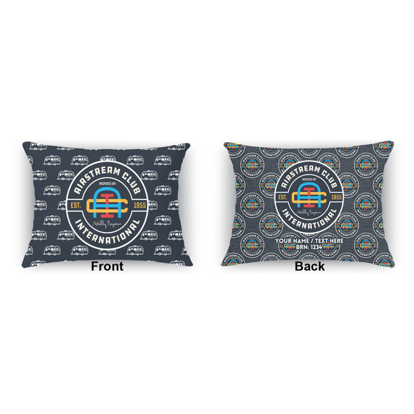 Airstream Club International Logo Indoor Rectangular Burlap Pillow (Front and Back)