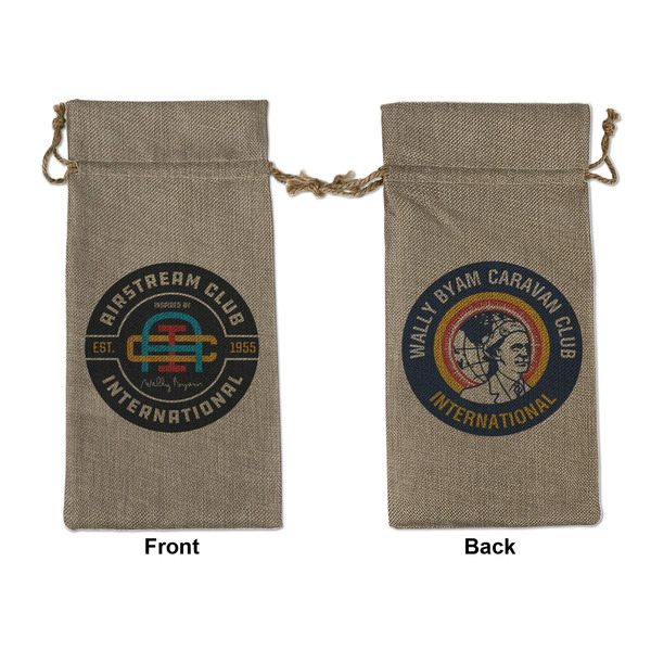Custom Airstream Club International Logo Burlap Gift Bag - Large - Double-Sided