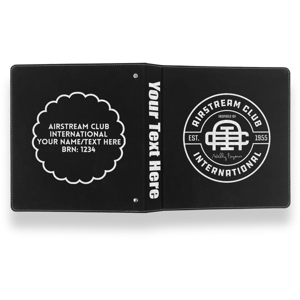 Airstream Club International Logo Leather Binder - 1" - Black- Back Spine Front View