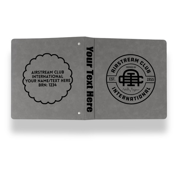 Airstream Club International Logo Leather Binder - 1" - Grey - Back Spine Front View