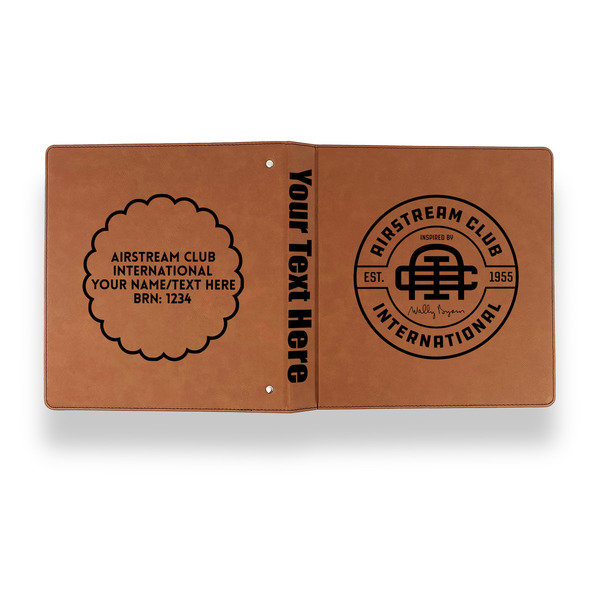 Airstream Club International Logo Leather Binder - 1" - Rawhide - Back Spine Front View