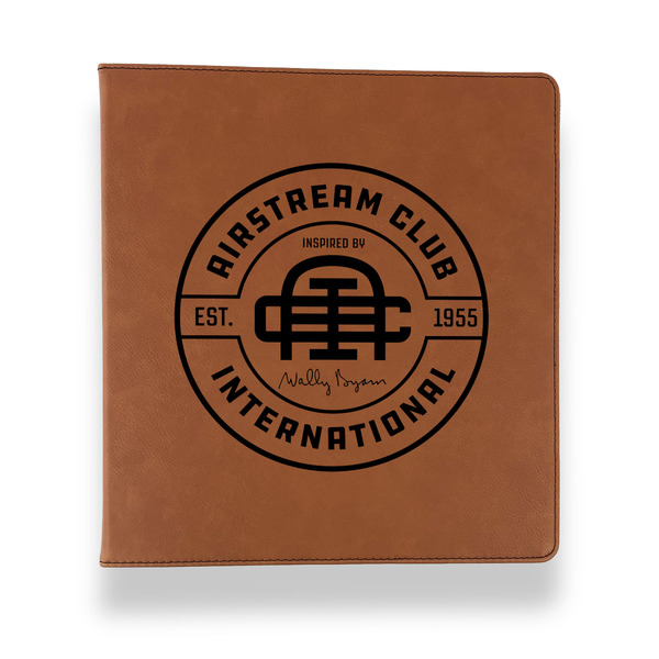 Airstream Club International Logo Leather Binder - 1" - Rawhide - Front View