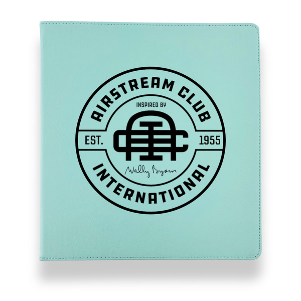 Airstream Club International Logo Leather Binders - 1" - Teal - Front View