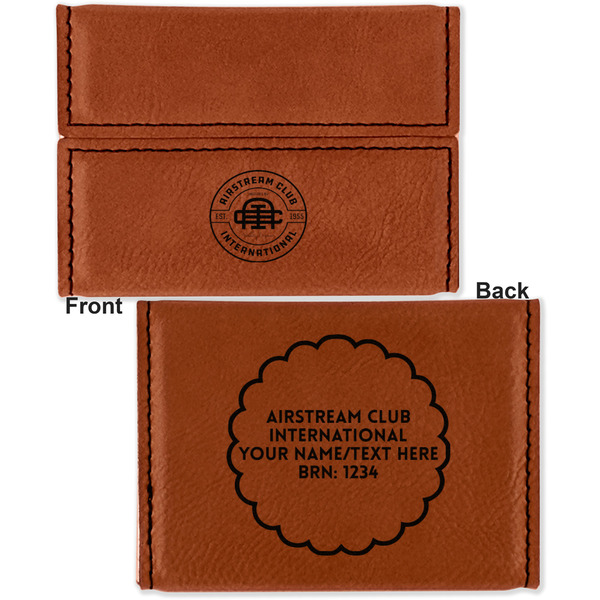 Airstream Club International Logo Leather Business Card Holder - Front Back