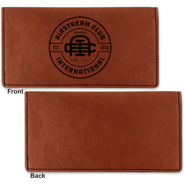Airstream Club International Logo Leather Checkbook Holder Front and Back Single Sided - Apvl