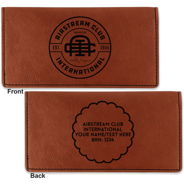 Airstream Club International Logo Leather Checkbook Holder Front and Back