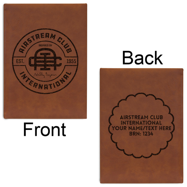 Airstream Club International Logo Leatherette Journals - Large - Double Sided - Front & Back View