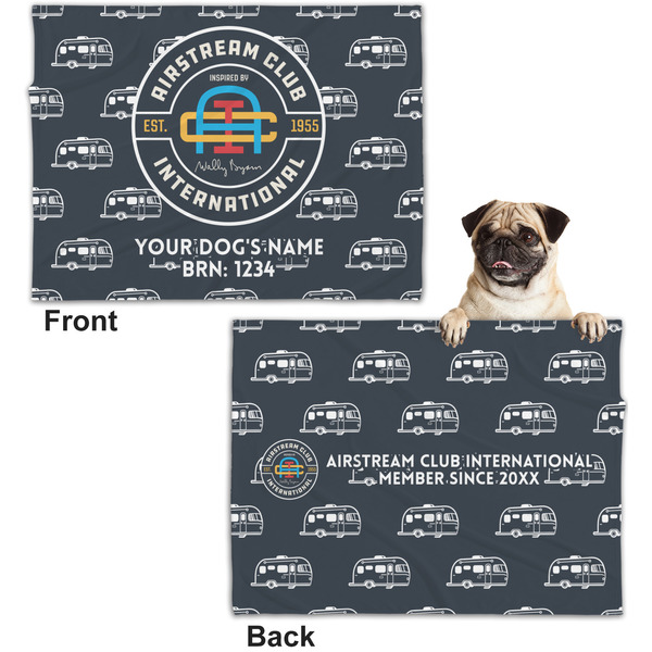 Airstream Club International Logo Microfleece Dog Blanket - Regular - Front & Back