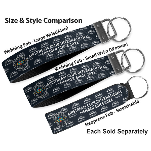 Airstream Club International Logo Multiple Key Ring comparison sizes