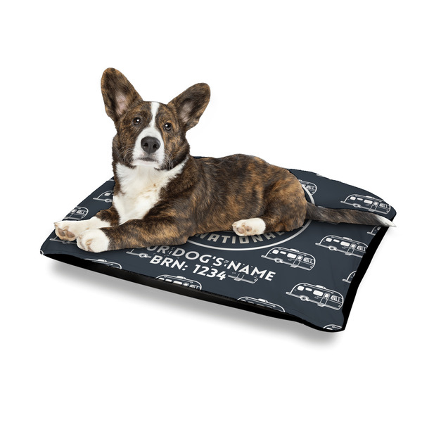 Airstream Club International Logo Outdoor Dog Beds - Medium - IN CONTEXT