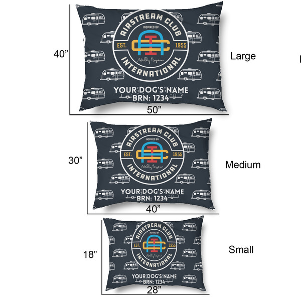 Airstream Club International Logo Outdoor Dog Beds - SIZE CHART
