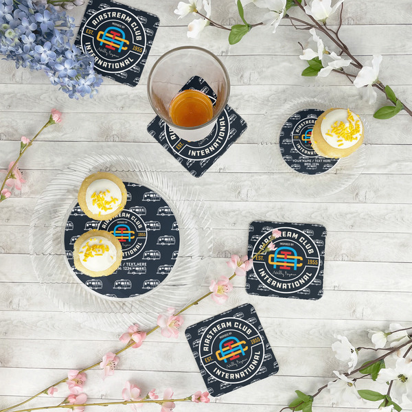 Airstream Club International Logo Paper Coasters - In Context