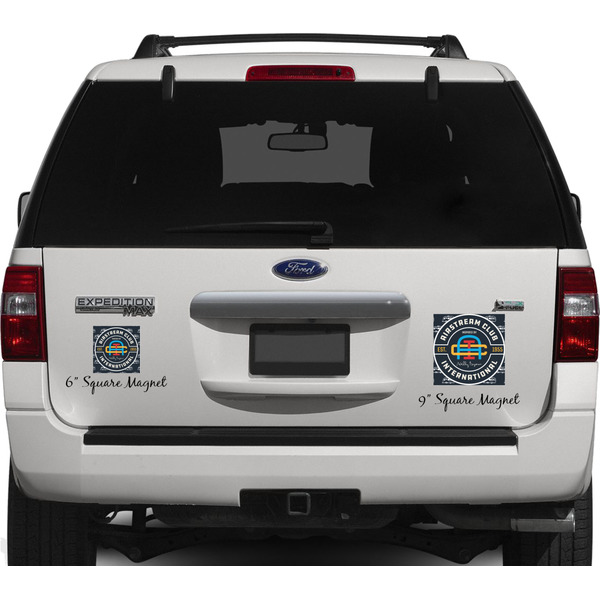 Airstream Club International Logo Personalized Square Car Magnets on Ford Explorer