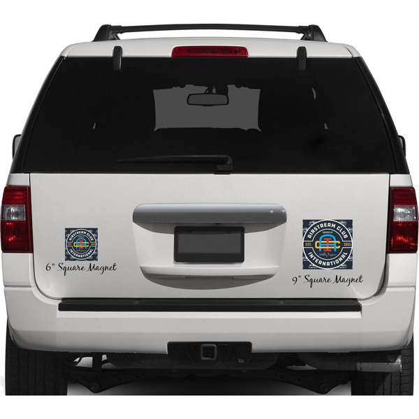 Airstream Club International Logo Personalized Square Car Magnets on Ford Explorer