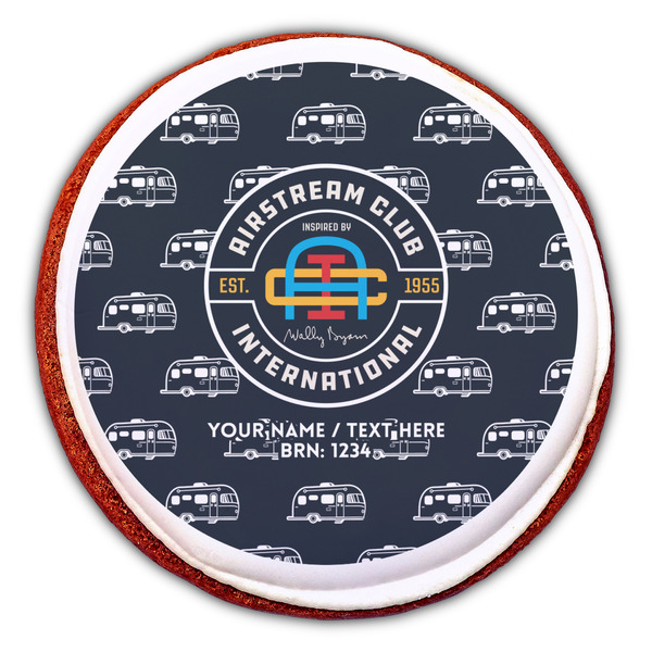 Airstream Club International Logo Printed Icing Circle - Large - On Cookie