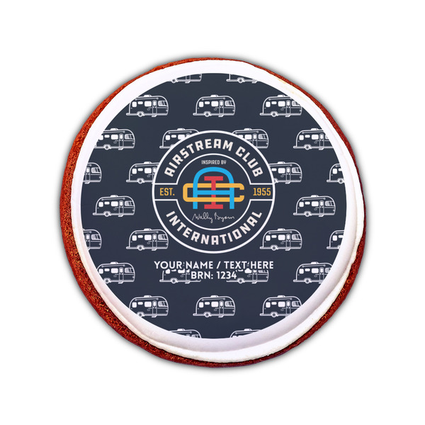 Airstream Club International Logo Printed Icing Circle - Small - On Cookie