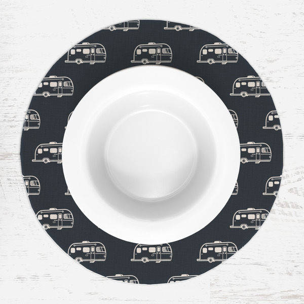 Airstream Club International Logo Round Linen Placemats - LIFESTYLE (single)