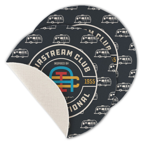 Airstream Club International Logo Round Linen Placemats - MAIN (Single Sided)