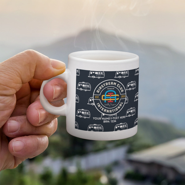 Airstream Club International Logo Single Shot Espresso Cup - Lifestyle in Hand