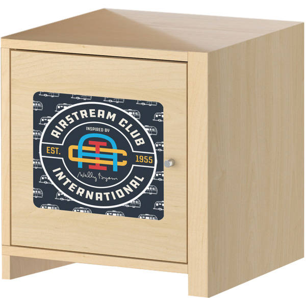 Airstream Club International Logo Square Wall Decal on Wooden Cabinet