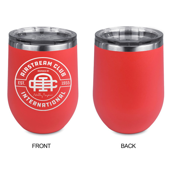 Airstream Club International Logo Stainless Wine Tumblers - Coral - Single Sided - Approval