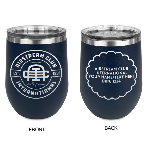 Airstream Club International Logo Stainless Wine Tumblers - Navy - Double Sided - Approval