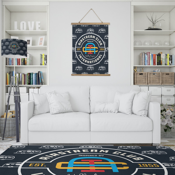 Airstream Club International Logo Wall Hanging Tapestry - Portrait - In Context