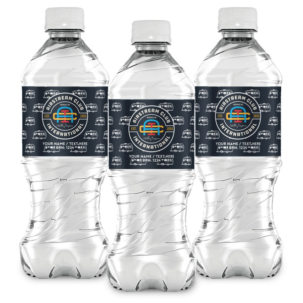 Airstream Club International Logo Water Bottle Labels - Front View